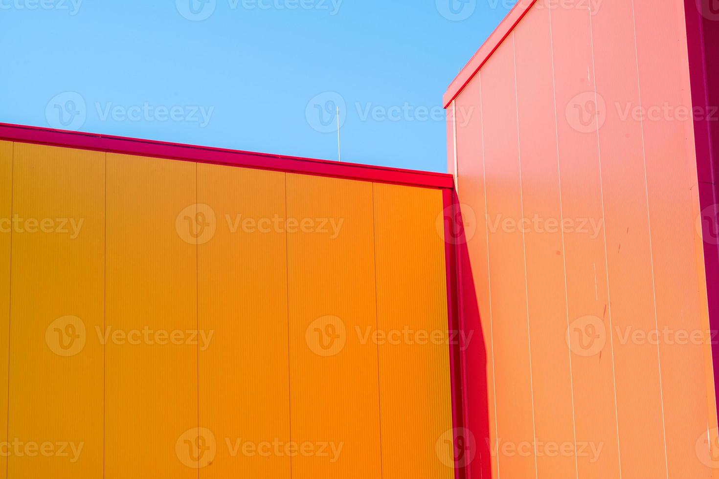 Red and orange walls in the sun photo