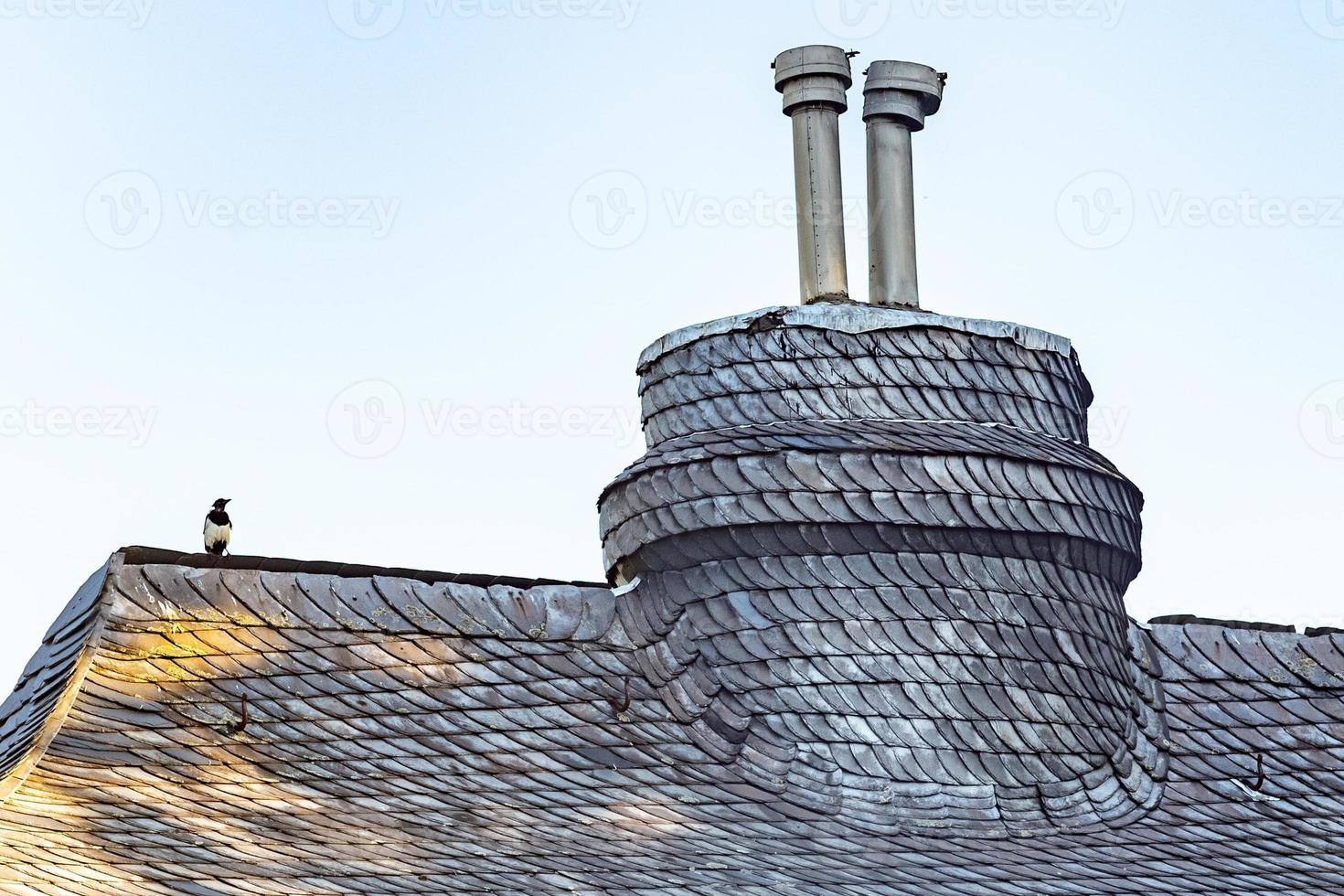chimney on a roof photo