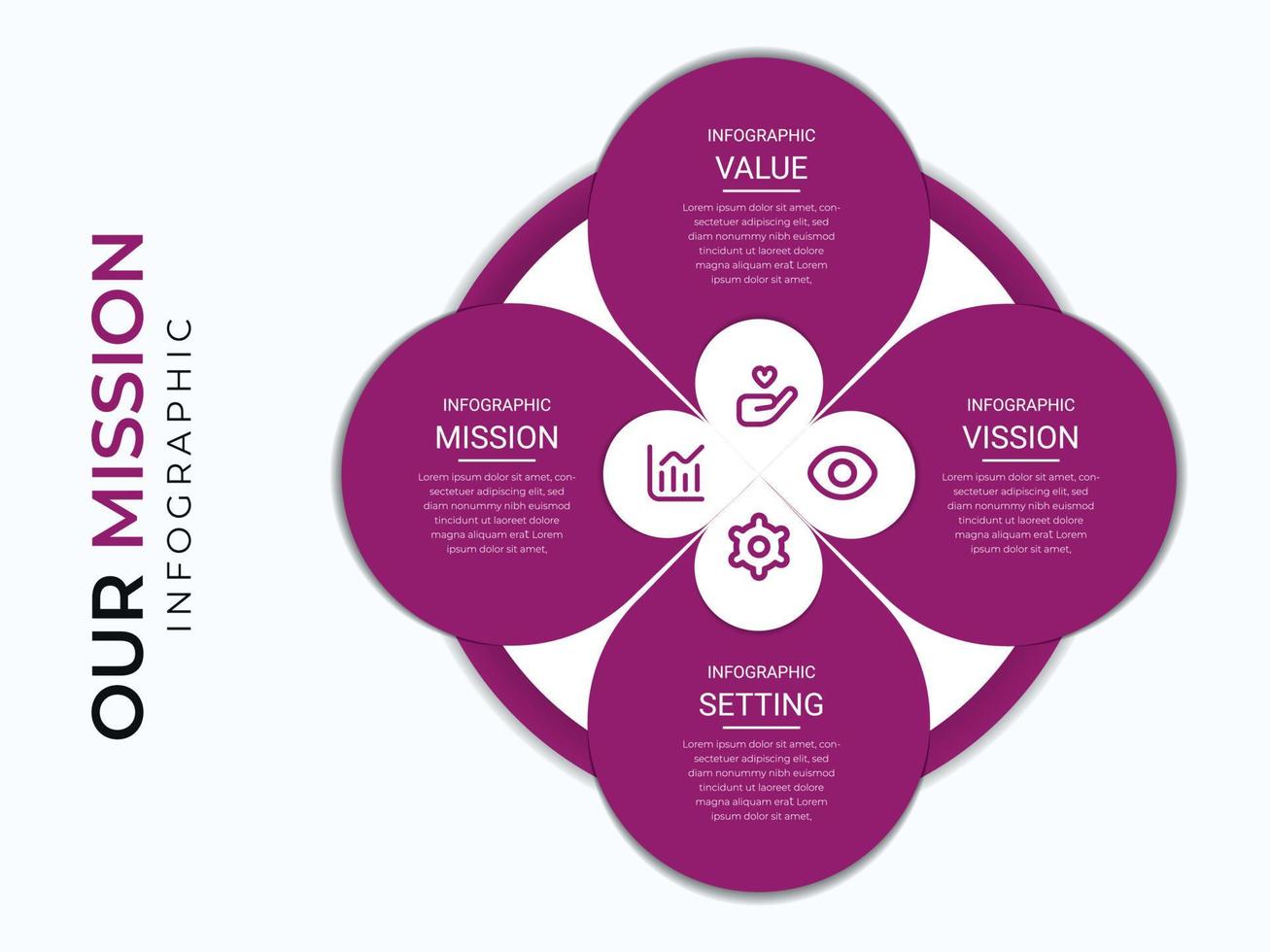 infografía de presentación de negocios plantilla de diseño de vector 3d abstracto con 4 pasos u opciones. se puede utilizar para diseño de flujo de trabajo, diagrama, informe anual, diseño web, banner creativo, vector de etiqueta