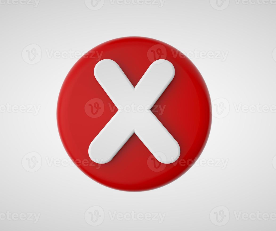 Delete 3D icon, no sign, close symbol, cancel, error and reject photo