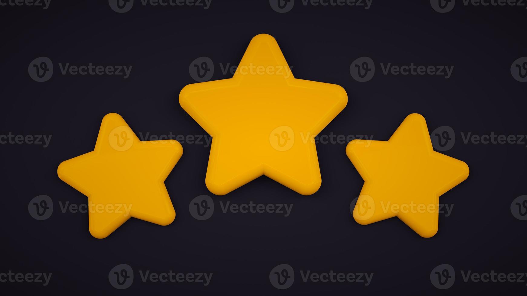 icono amarillo puntiagudo de cinco estrellas. estrella amarilla 3d foto