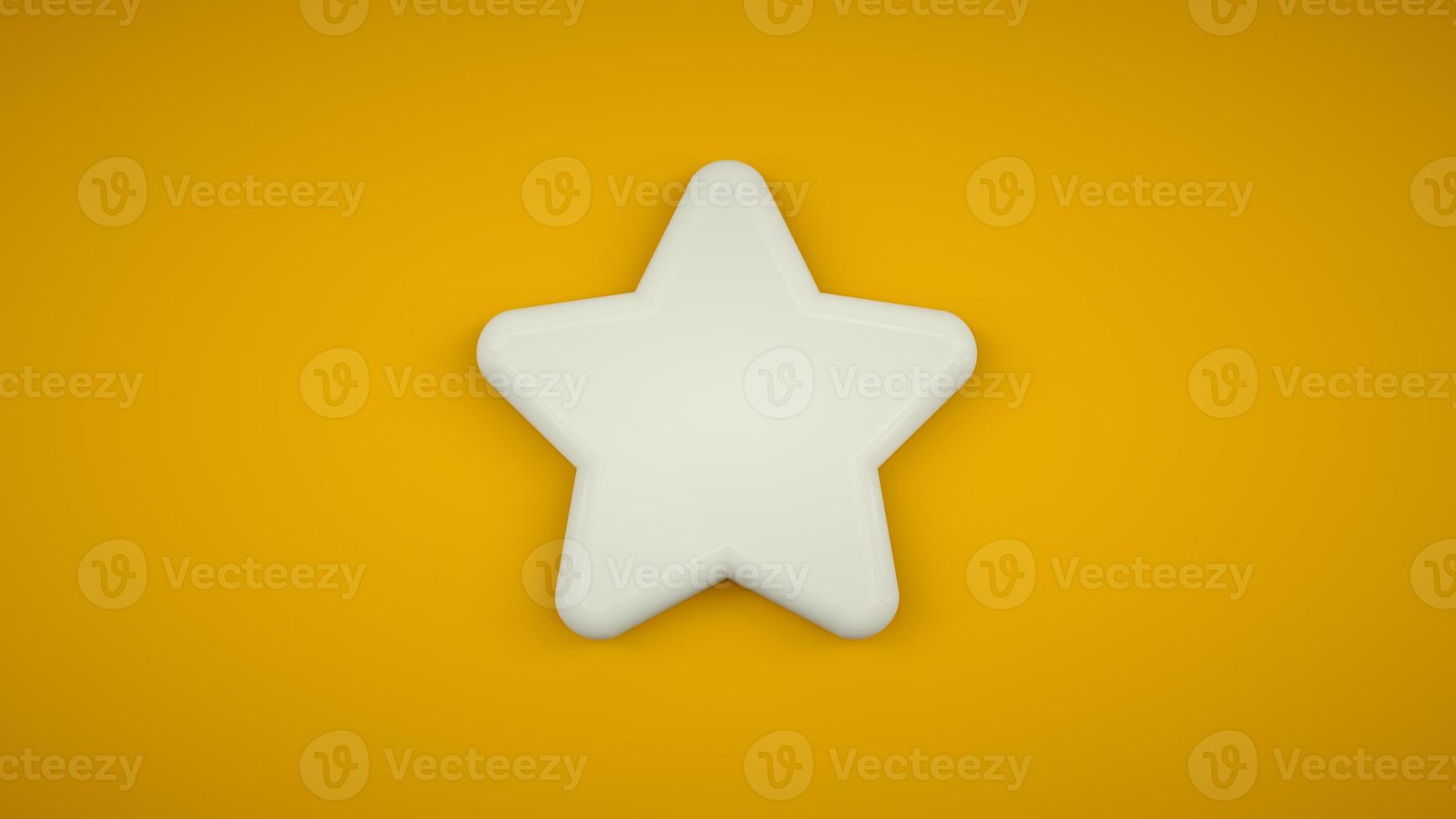 Pointed yellow five star icon. 3D yellow star photo