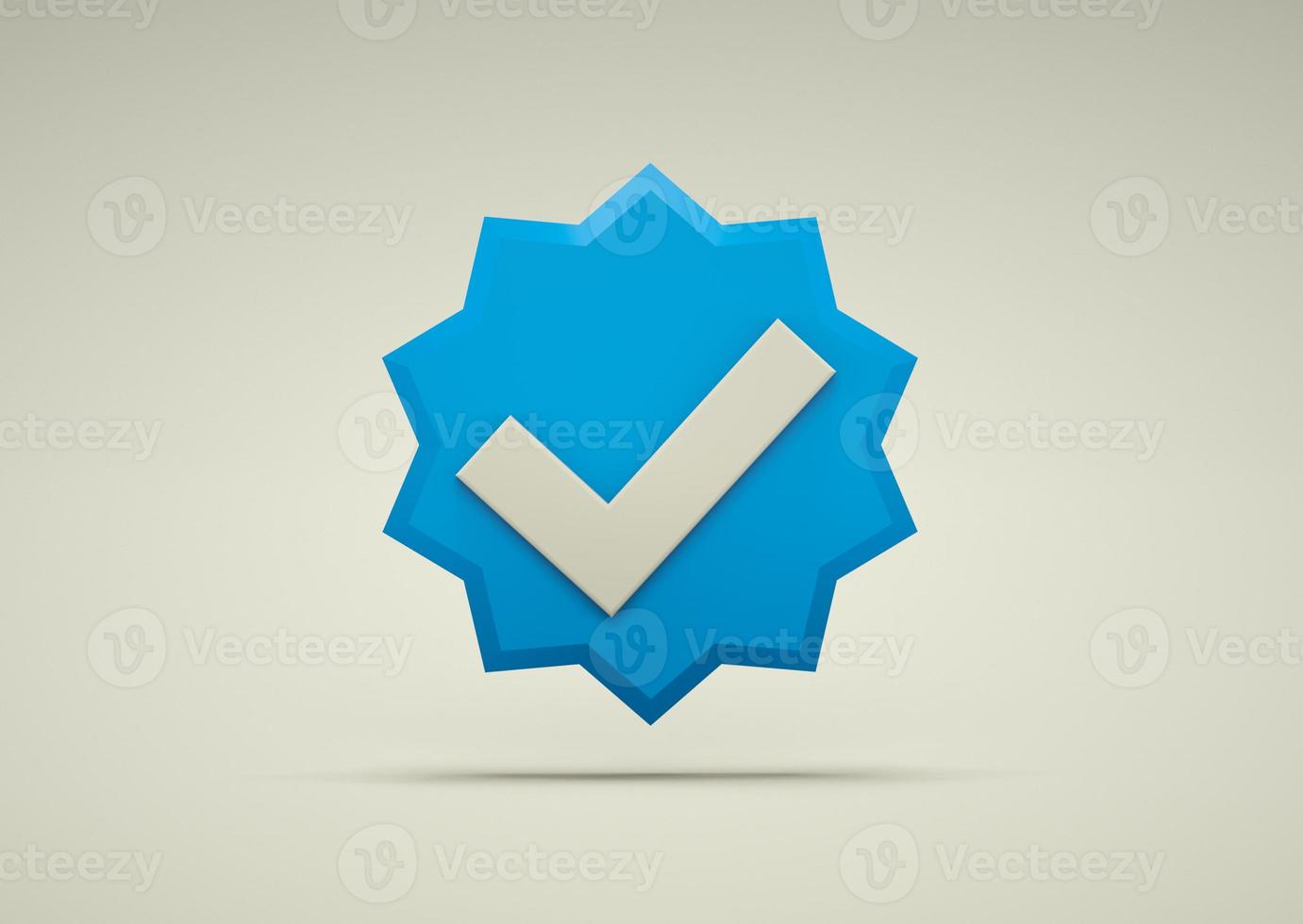 3D Checked symbol. Verified account icon photo