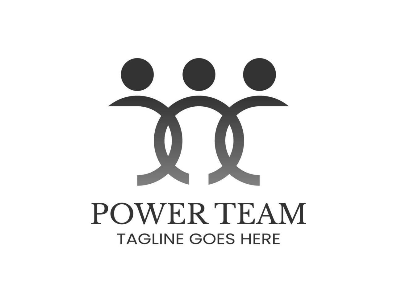 three interlocking circles for teamwork logo vector