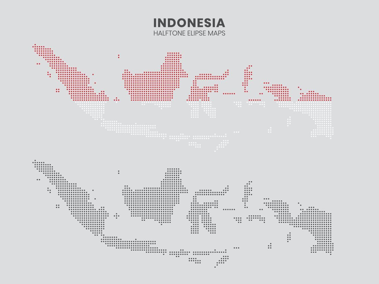 Mapas de elipse de medios tonos de Indonesia vector