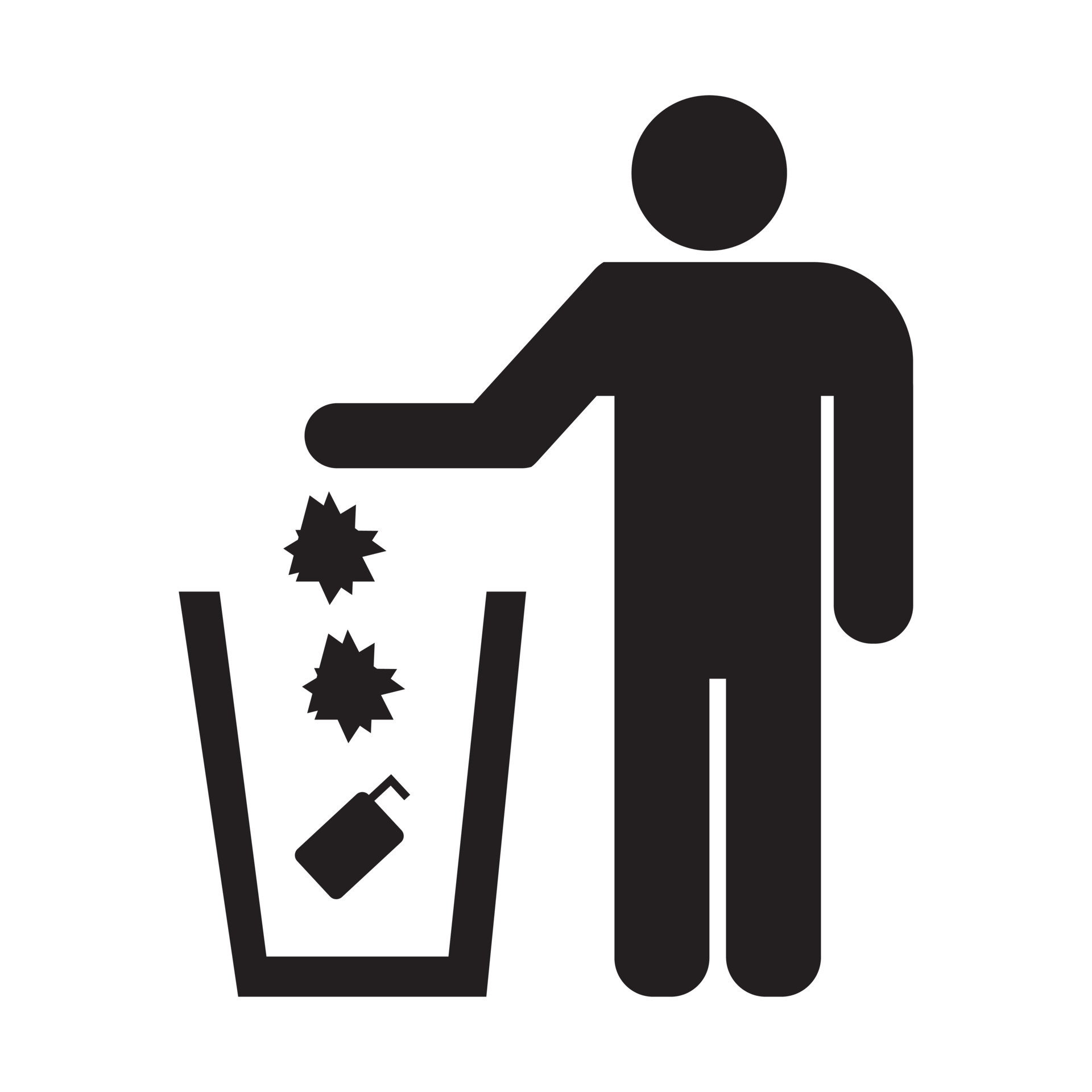 flat icon throw trash in its place, keep it clean. 10483954 Vector Art