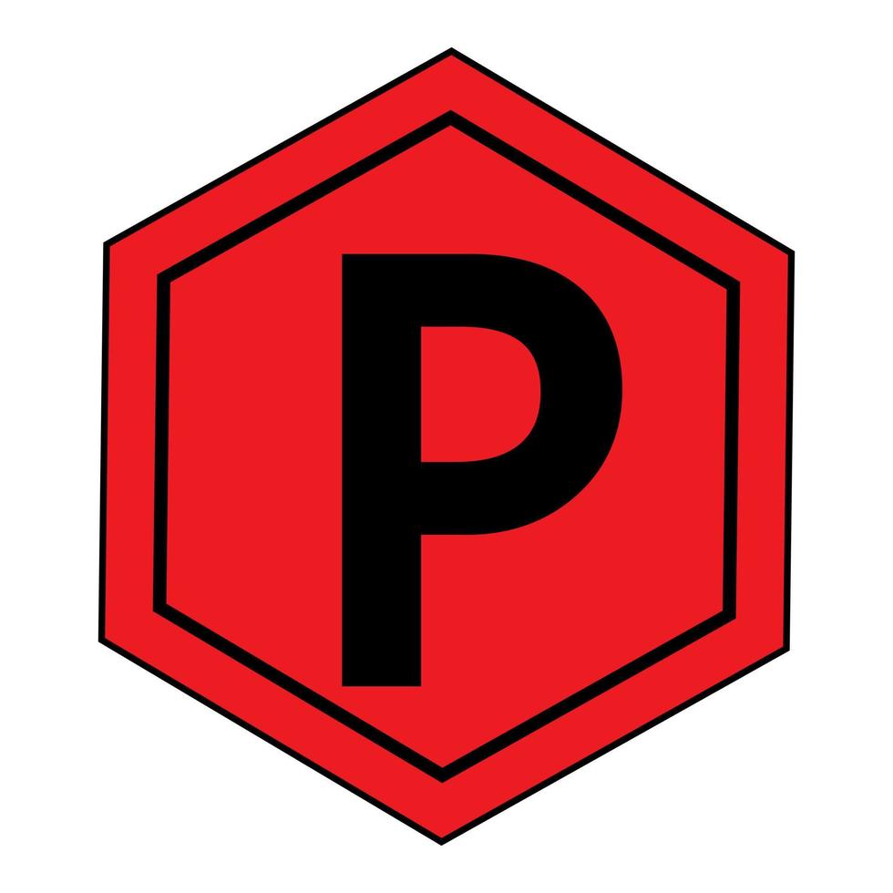 Red Parking Sign. Vector illustration isolated on a white background in a modern style.