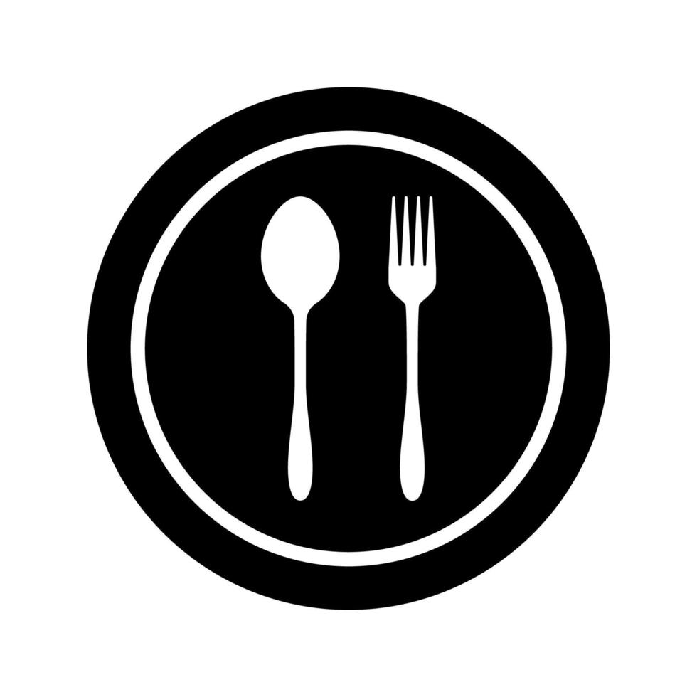 icono de tenedor y cuchara aislado vector