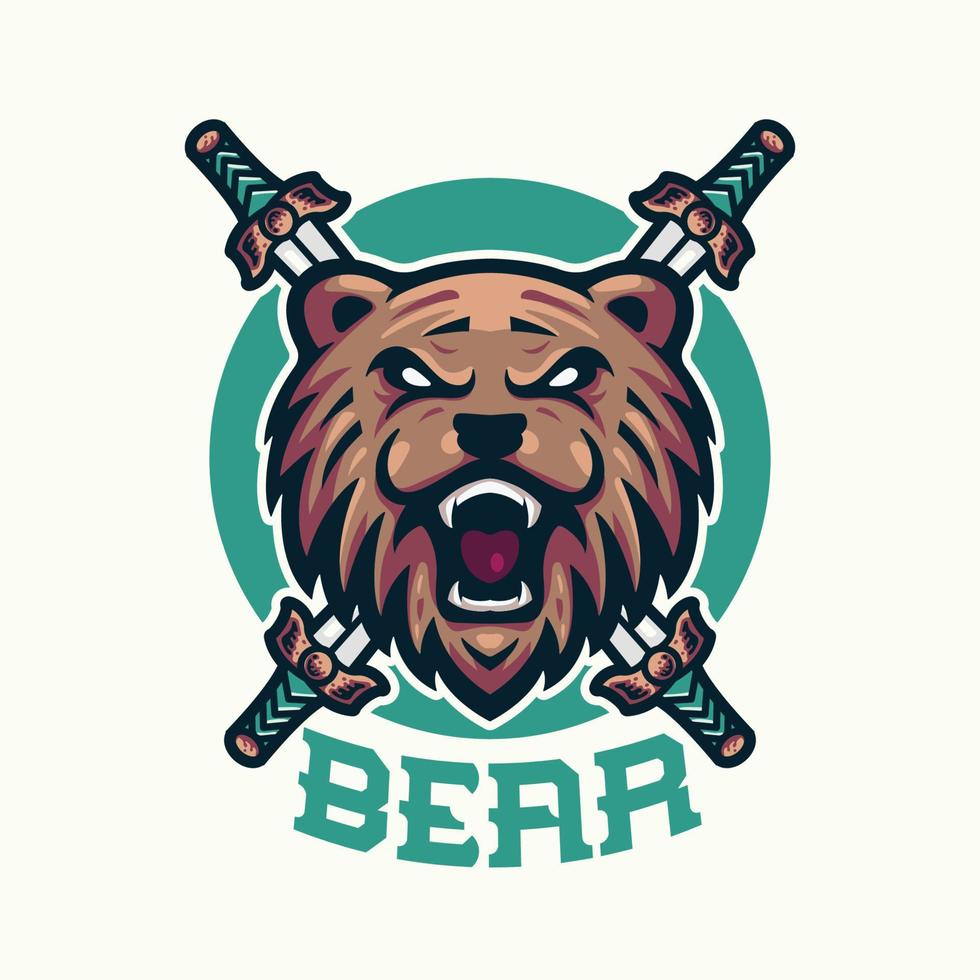 plantilla de logotipo de mascota de oso vector