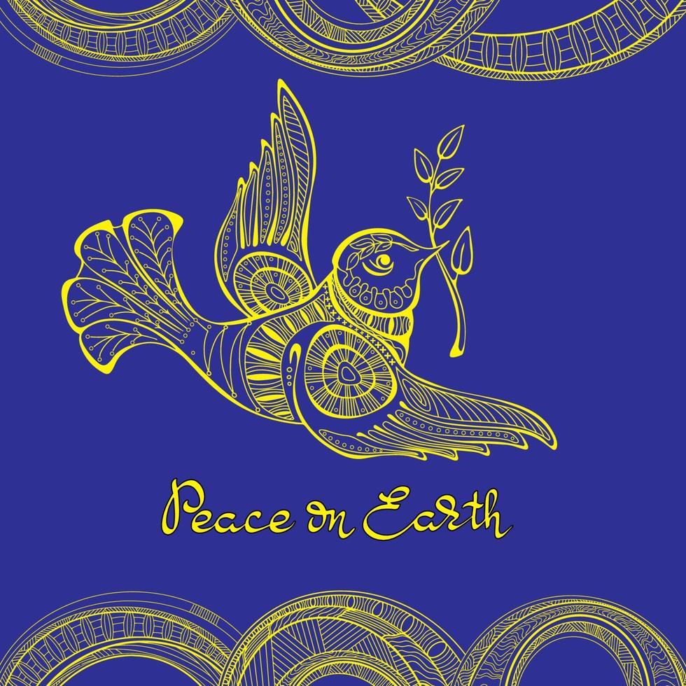 Dove of peace with olive branch. Traditional peace symbol. Vector. vector