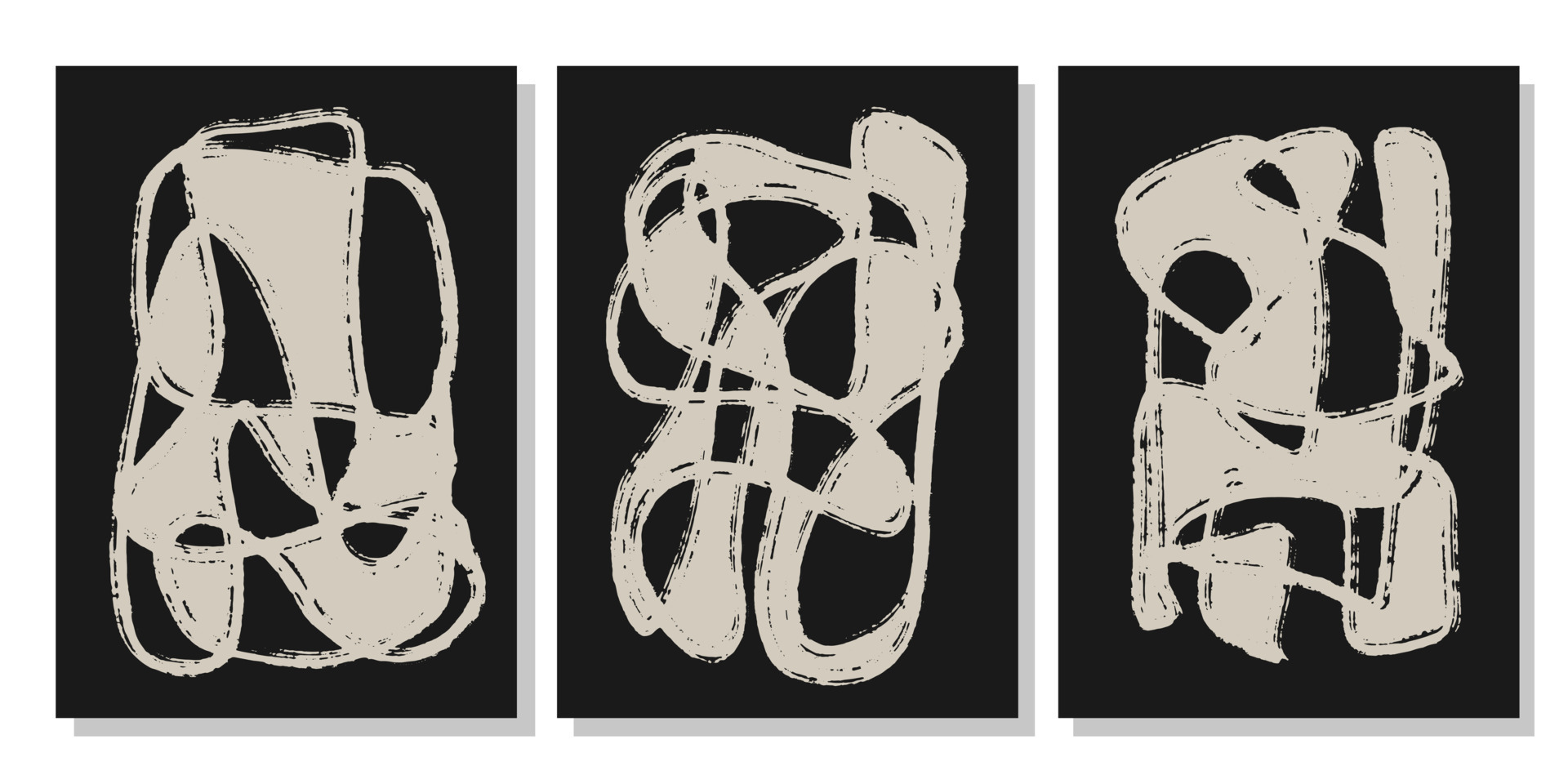 Contemporary abstract art poster design grunge background with brush