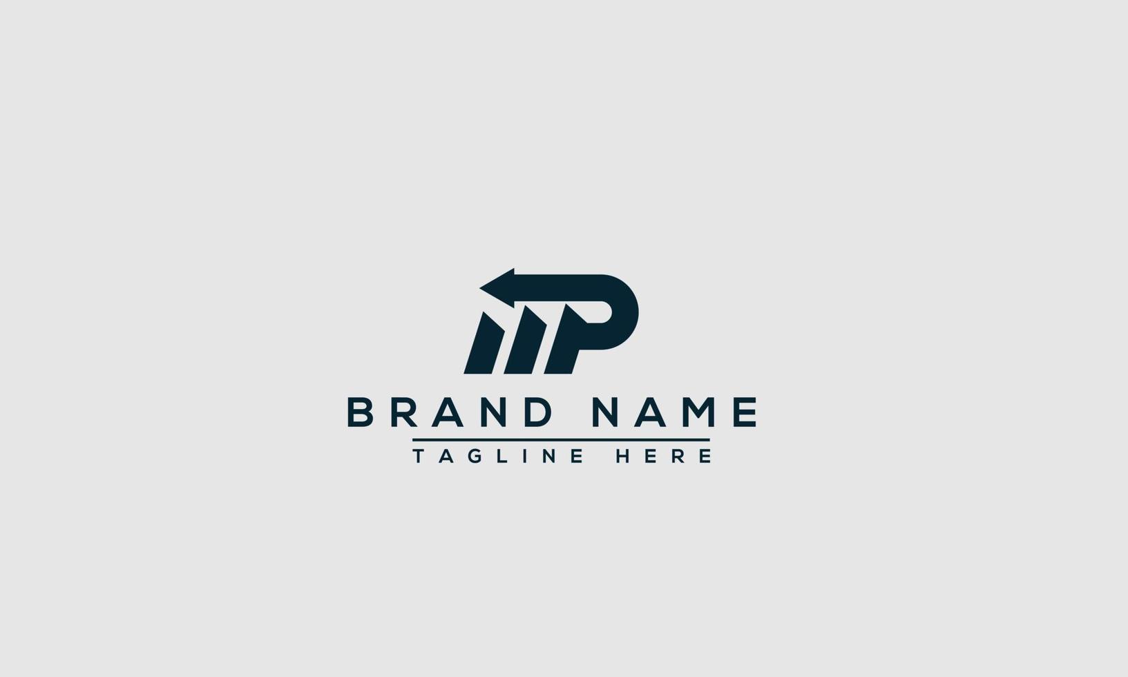 elemento de marca gráfico vectorial de plantilla de diseño de logotipo mp. vector
