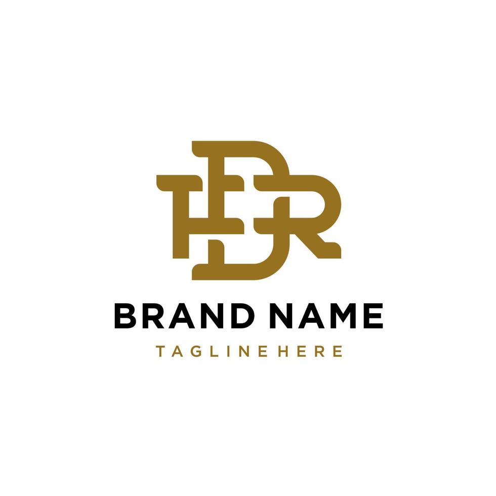 elegant gold initial letter monogram FDR logo design vector