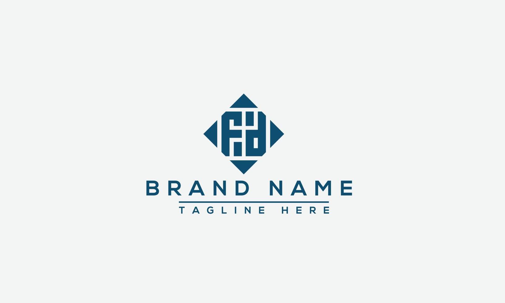 FD Logo Design Template Vector Graphic Branding Element.