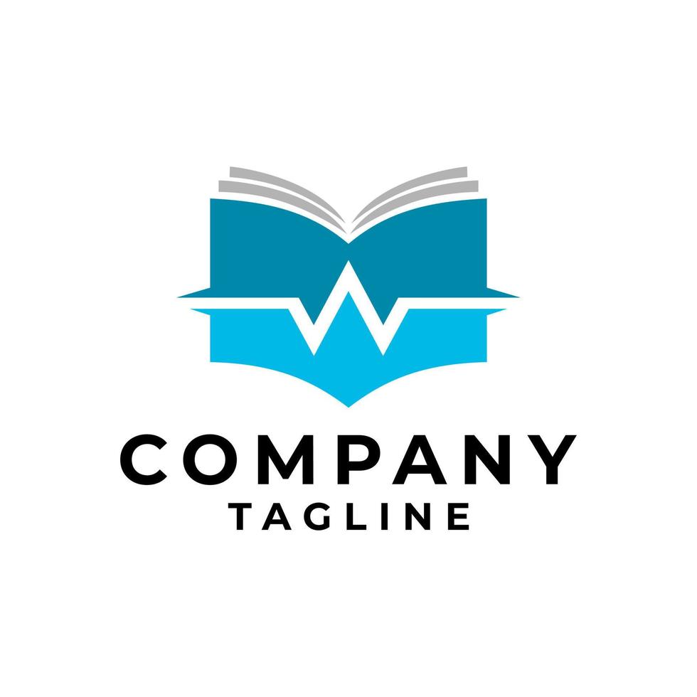 letter W inside a book. good for any business related to book thing. vector