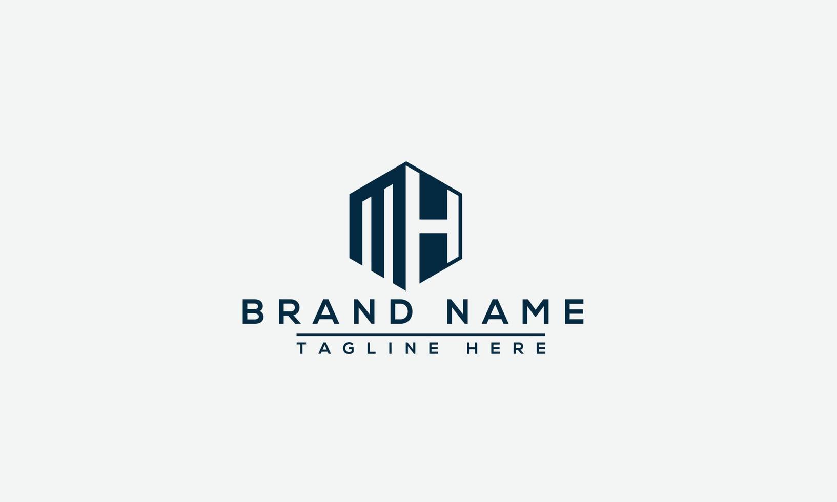 MH Logo Design Template Vector Graphic Branding Element.