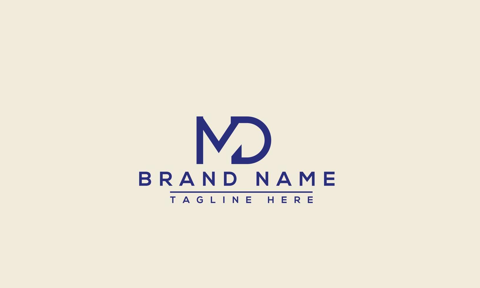 MD Logo Design Template Vector Graphic Branding Element.