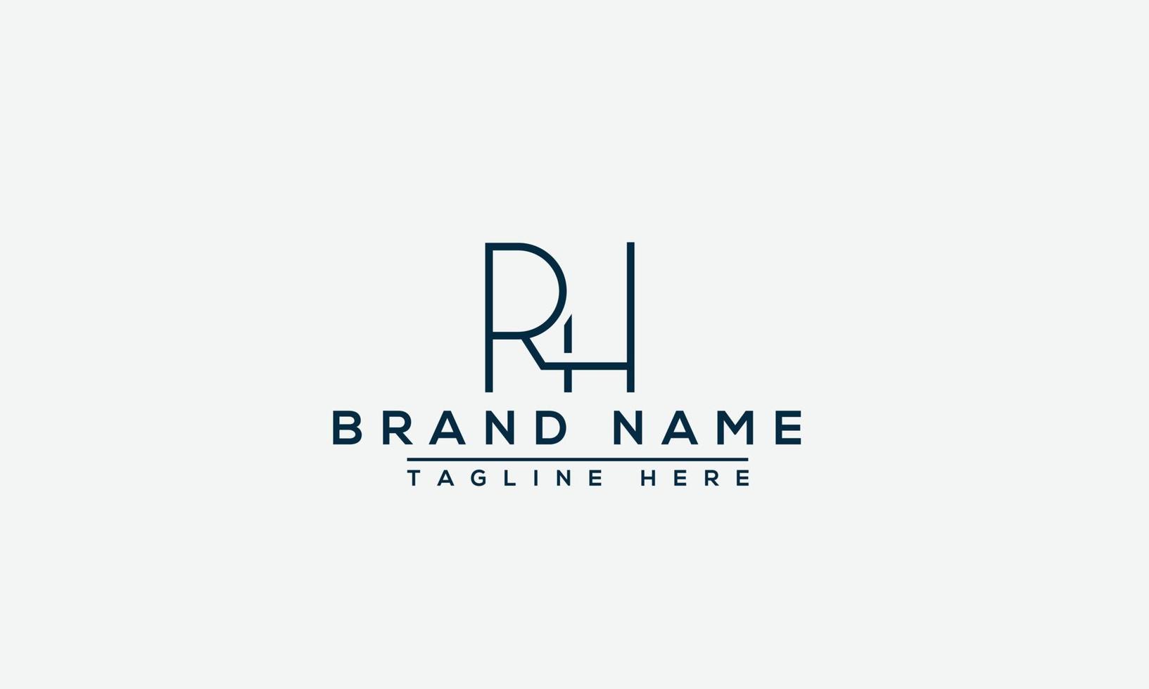 RH Logo Design Template Vector Graphic Branding Element.