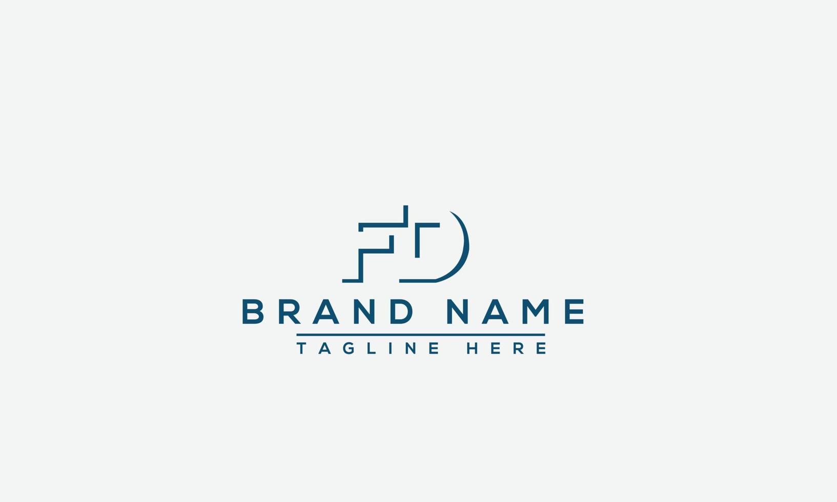 FD Logo Design Template Vector Graphic Branding Element.
