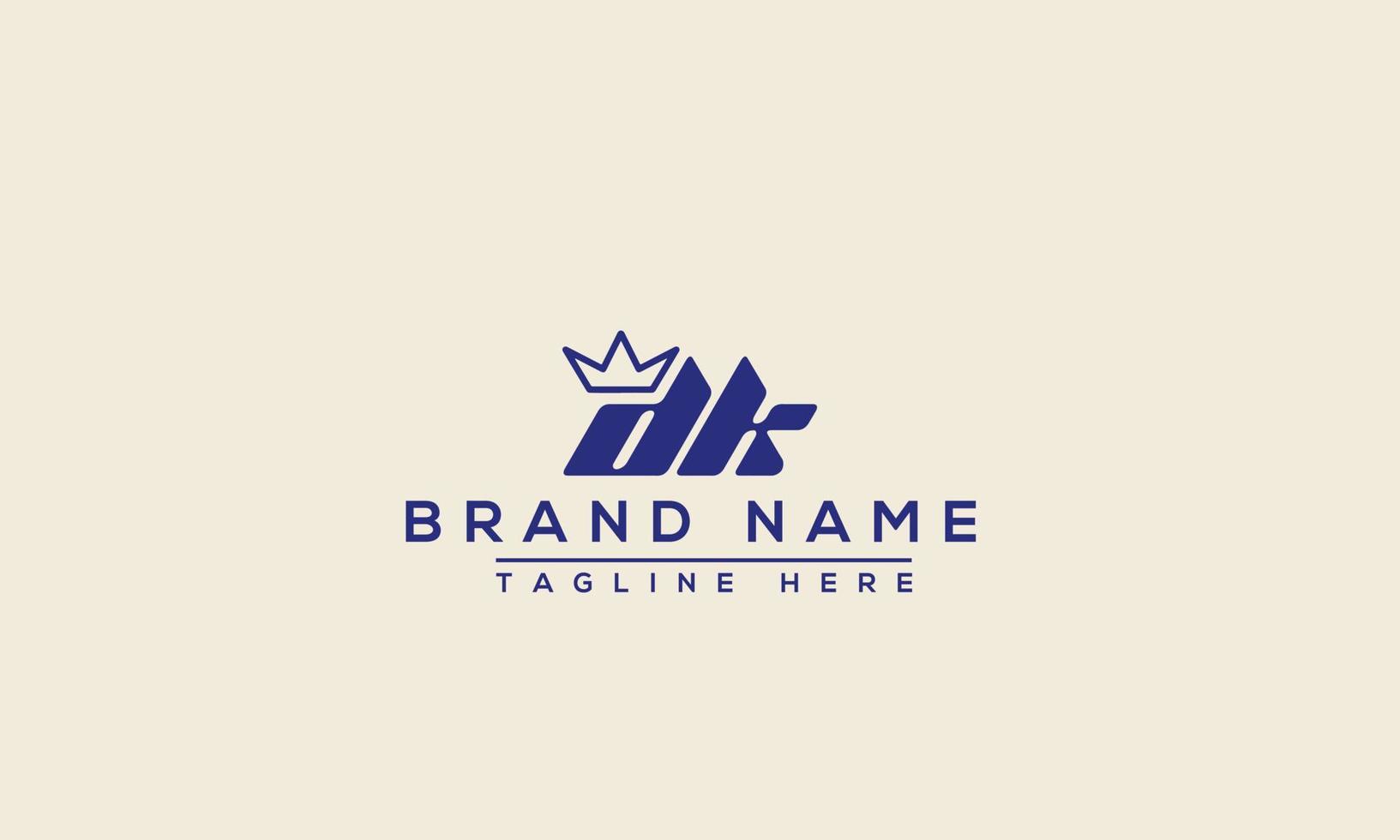 DK Logo Design Template Vector Graphic Branding Element.