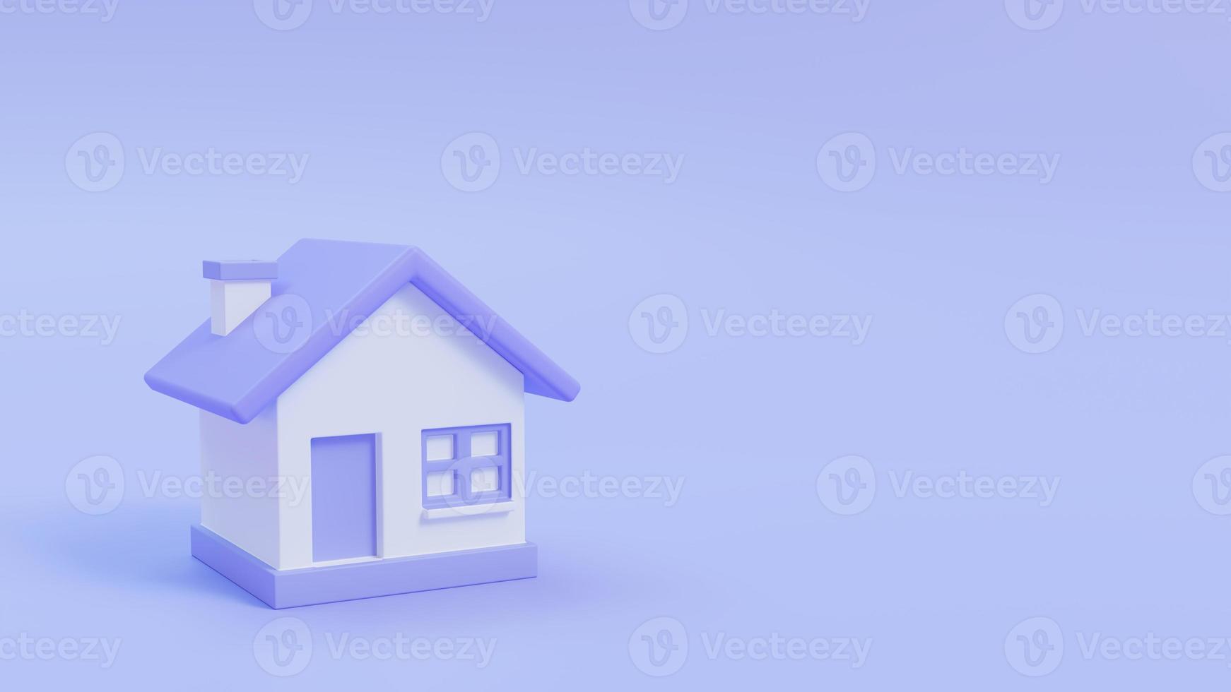 Simple house. long term savings ideas to buy real estate. 3d render illustration. photo