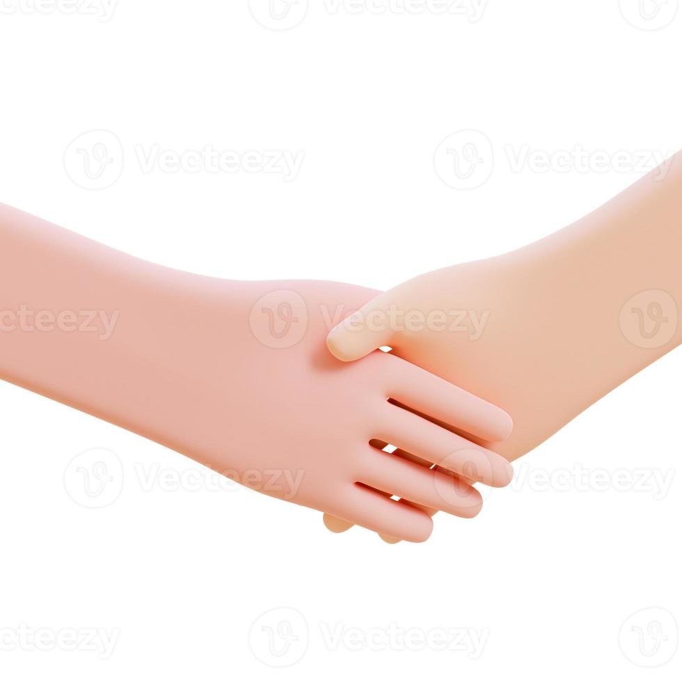 handshake illustration business cooperation concept. 3d render illustration with Clipping path. photo