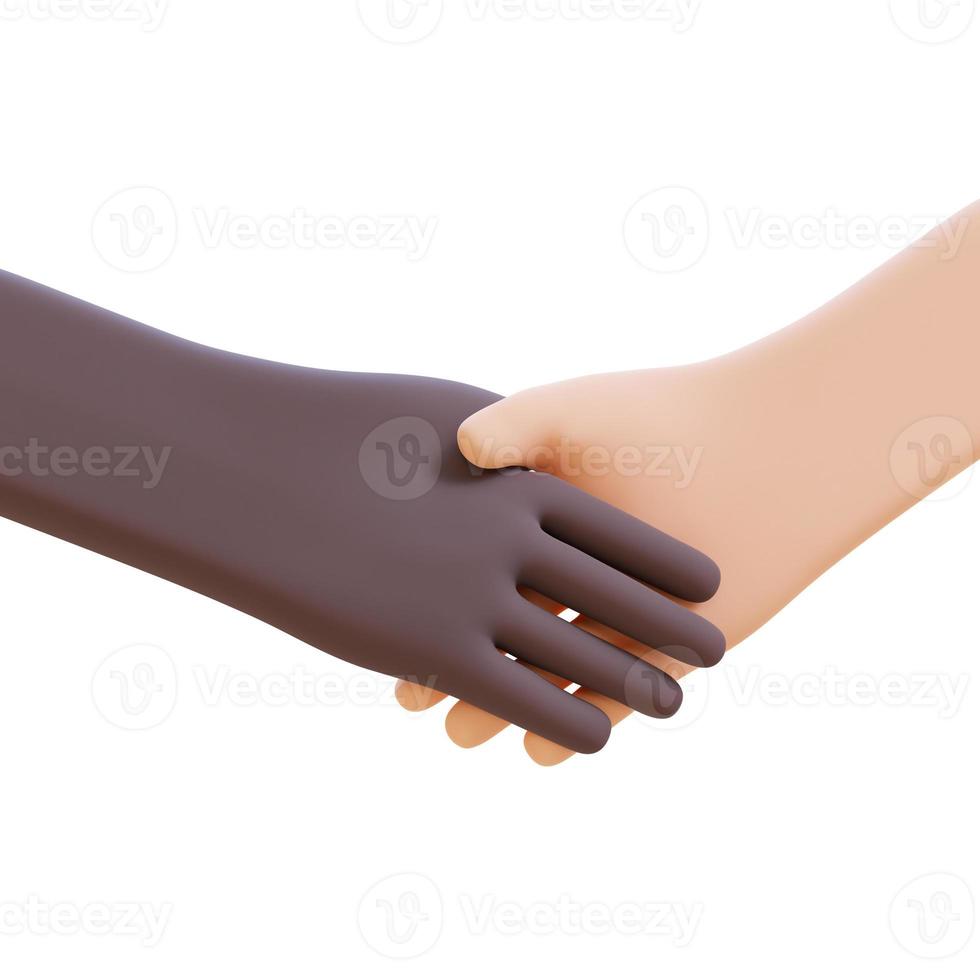handshake illustration business cooperation concept. 3d render illustration with Clipping path. photo
