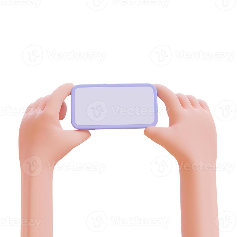 Businessman holding a mobile phone. 3d render illustration with Clipping path. photo