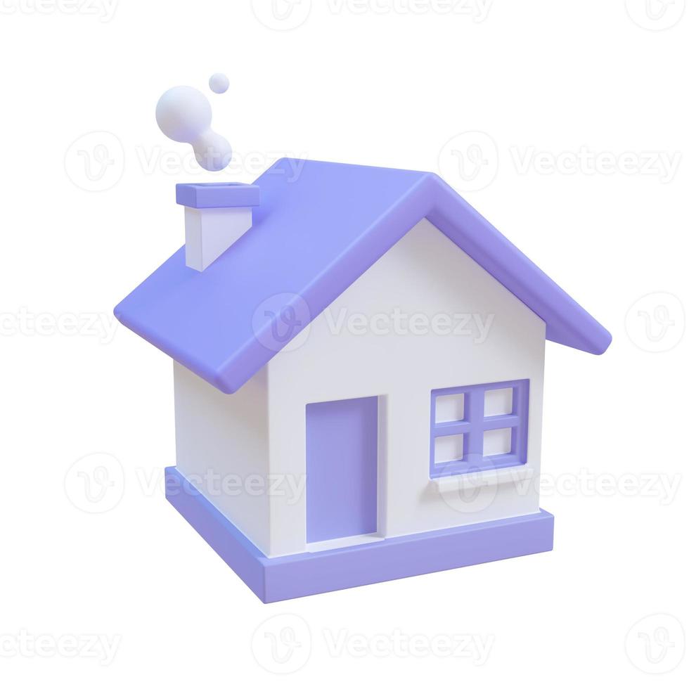 Simple house. long term savings ideas to buy real estate. 3d render illustration with Clipping path. photo