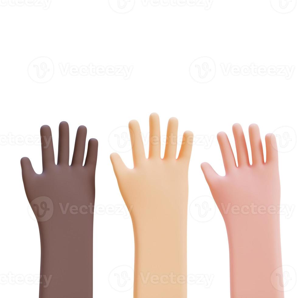 handshake illustration business cooperation concept. 3d render illustration with Clipping path. photo