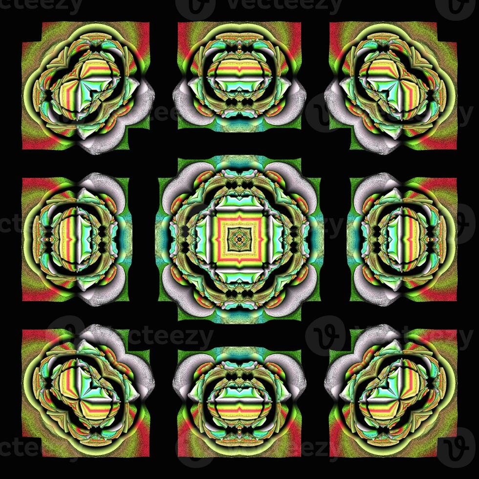 Colorful concrete design ornament texture details black background photo