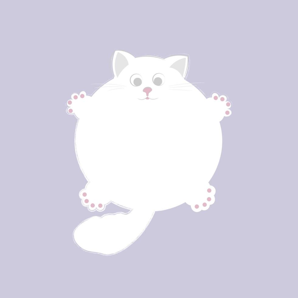 cute chubby cat vector