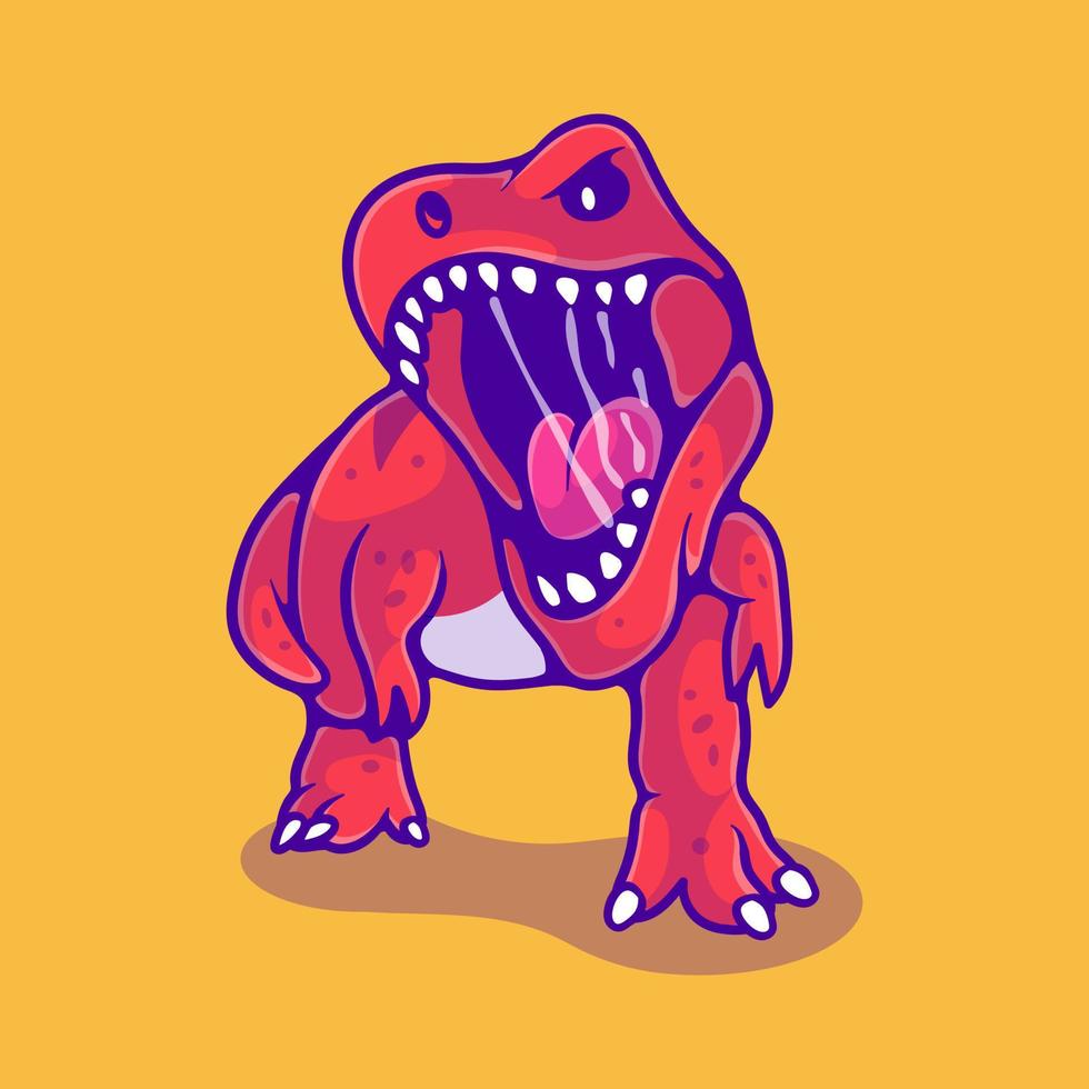 cute tyrannosaurus rex dinosaur illustration suitable for mascot sticker and t-shirt design vector