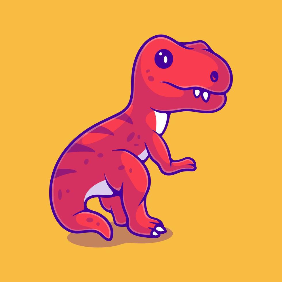 cute tyrannosaurus rex dinosaur illustration suitable for mascot sticker and t-shirt design vector