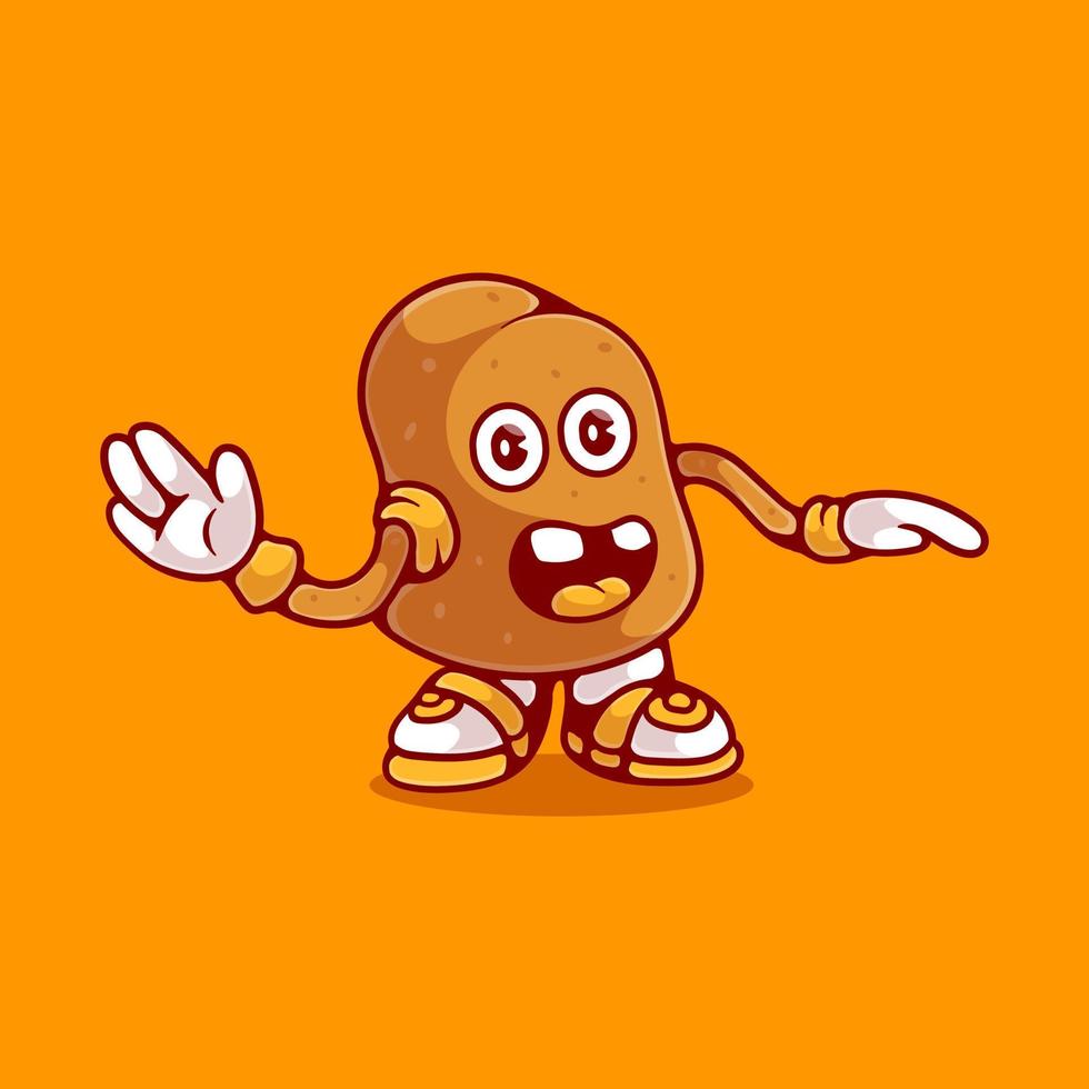 cute dance potato illustration suitable for mascot sticker and t-shirt design vector