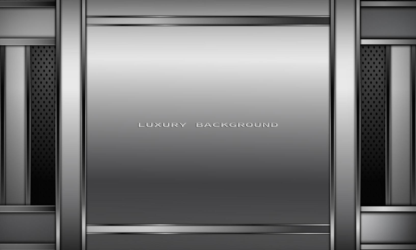 realistic luxury silver background with realistic metal gradient ans blue neon vector