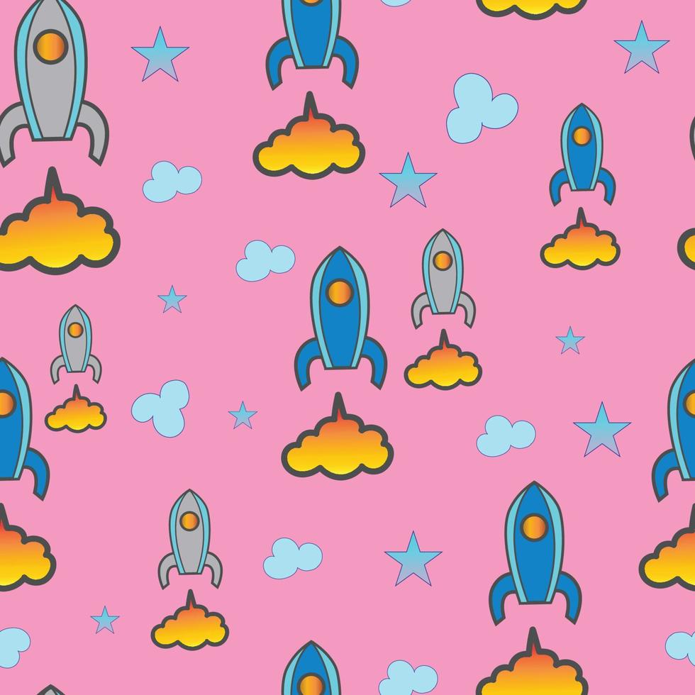 rocket pattern seamless vector