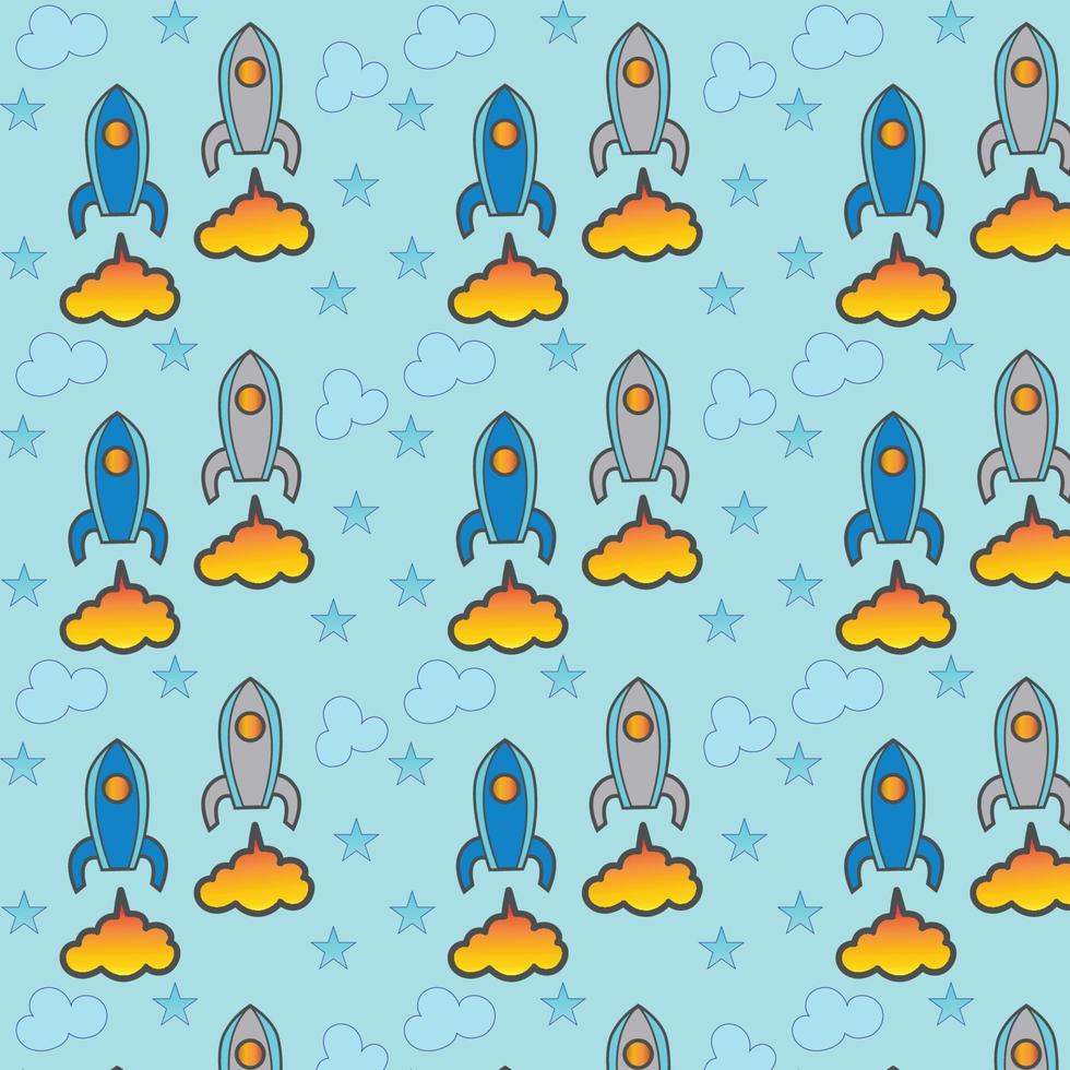 rocket pattern background vector