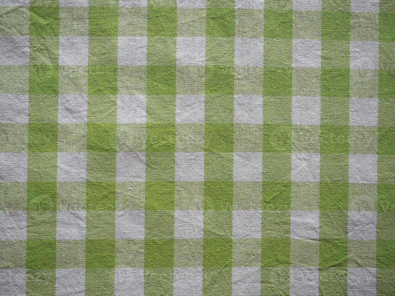 checkered green and white fabric texture background photo