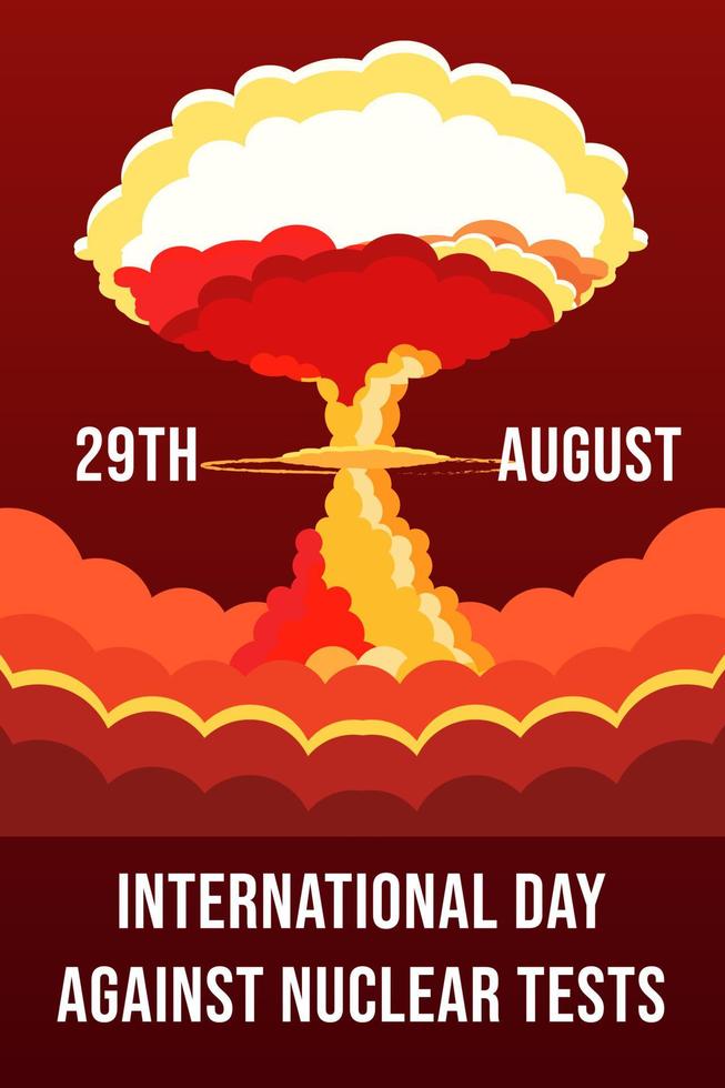 International Day against Nuclear Tests vertical banner vector