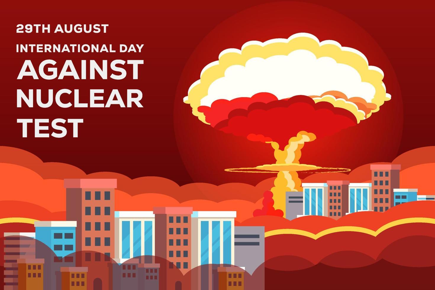 banner horizontal día internacional contra la prueba nuclear 29 de agosto vector