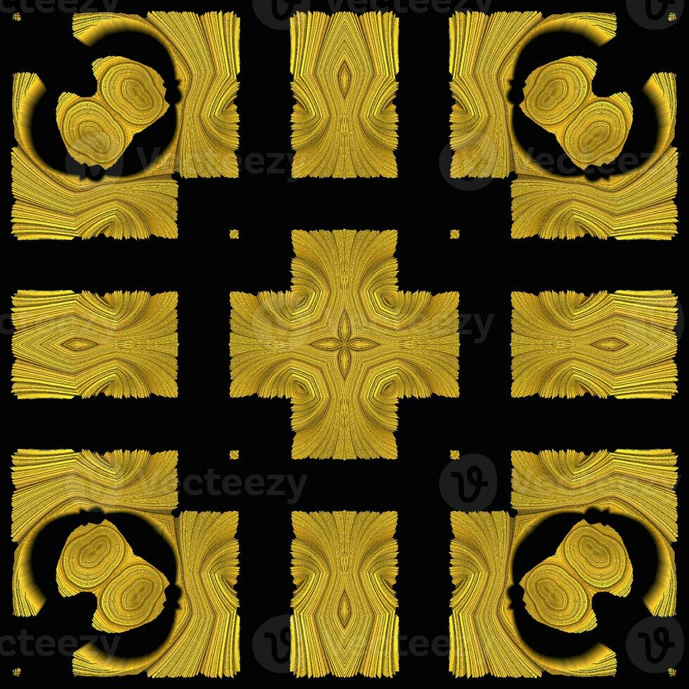 Unique repetition texture details 3D design ornament black background photo