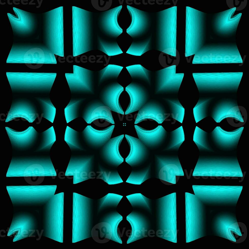 Creative 3d design blue ornate ornamental texture details on black background photo