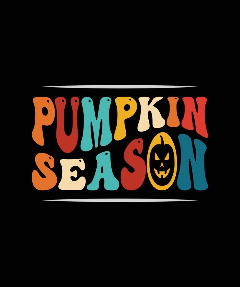 temporada de calabaza, diseño de camiseta creativa de tipografía de halloween vector