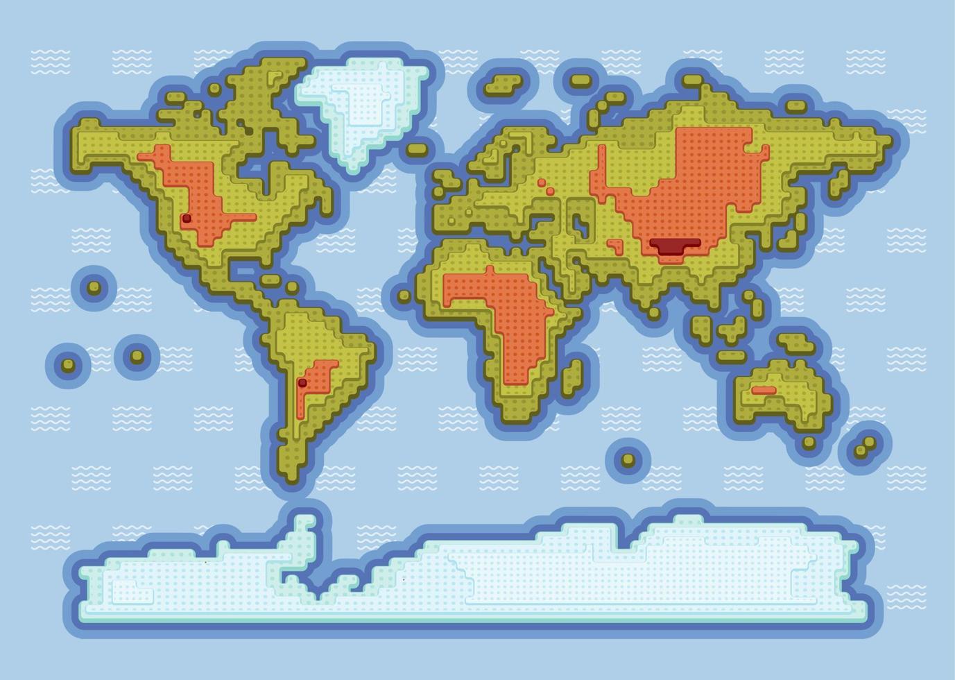 Game vector cartoon world gaming map
