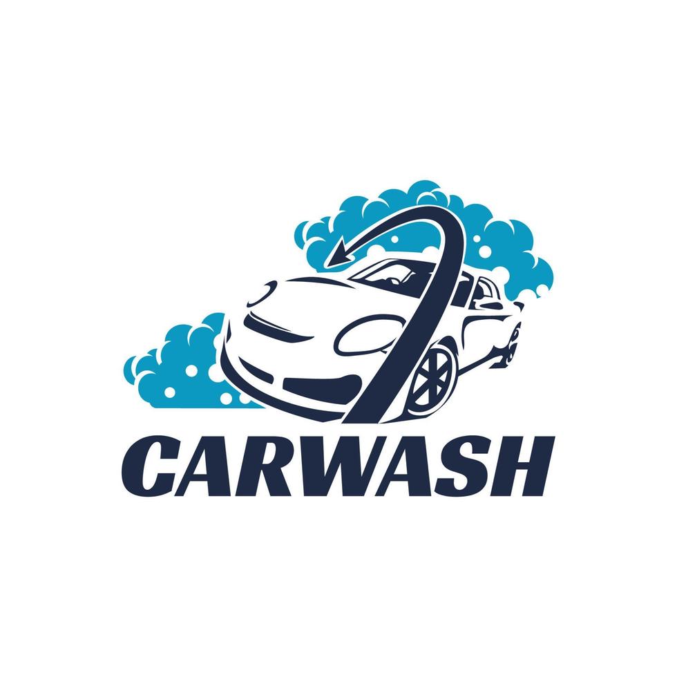 Blue Car Wash Auto Detailing Logo vector