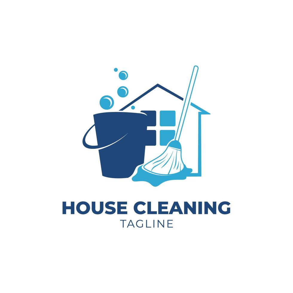 logotipo de limpieza del hogar, adecuado para servicios de limpieza de bienes raíces vector