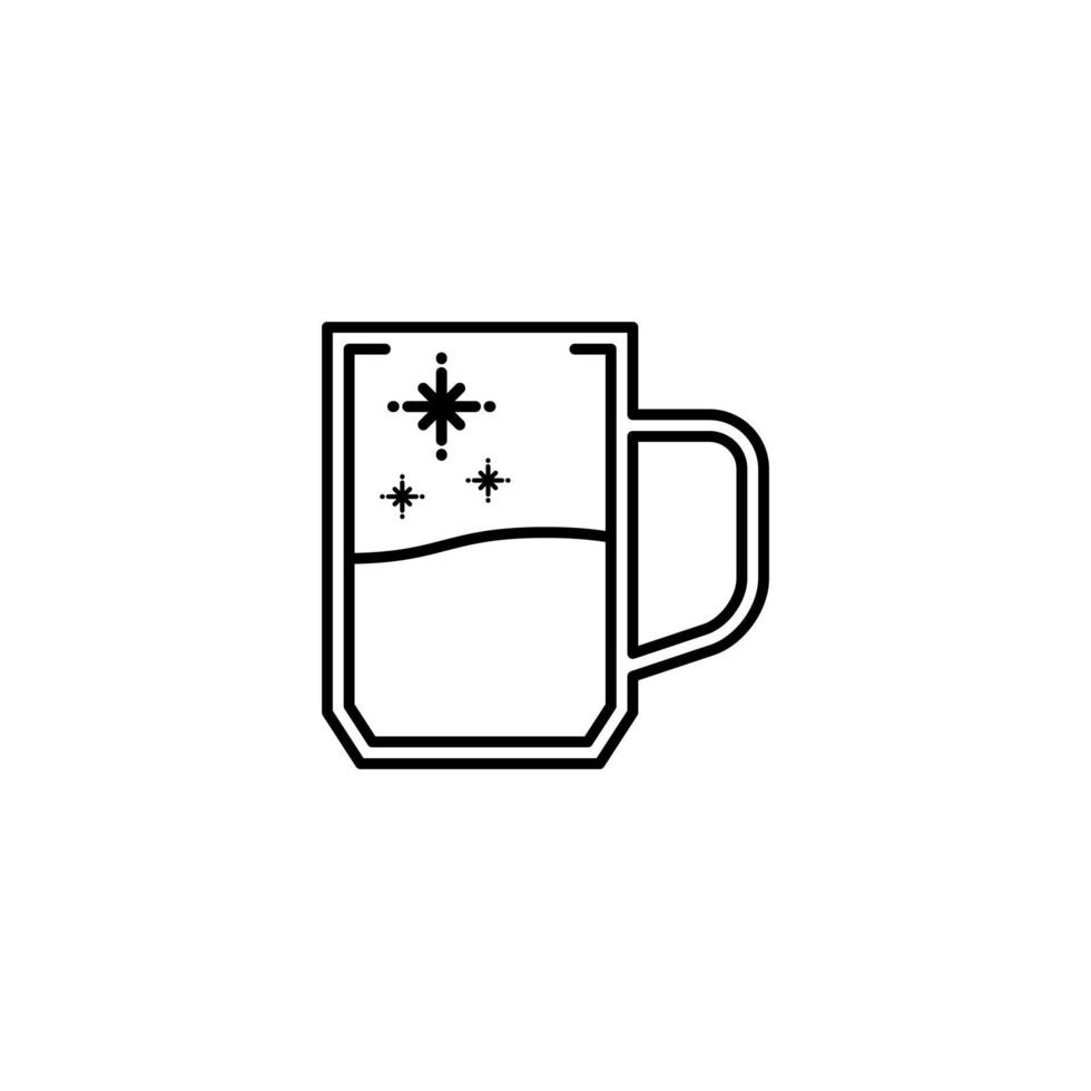 glass mug icon. simple, line, silhouette and clean style. black and white. suitable for symbol, sign, icon or logo vector