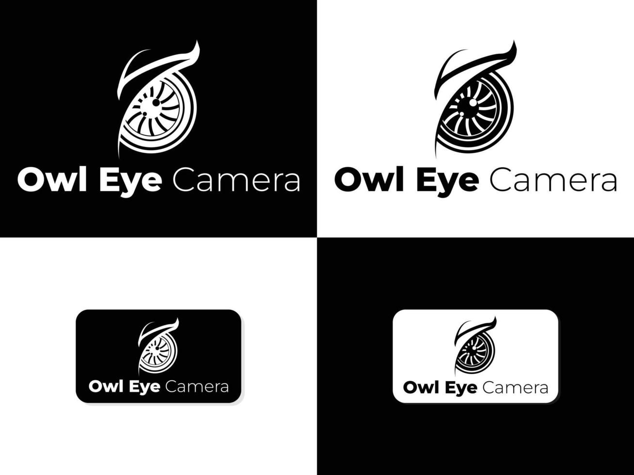 owl eye logo and camera vector