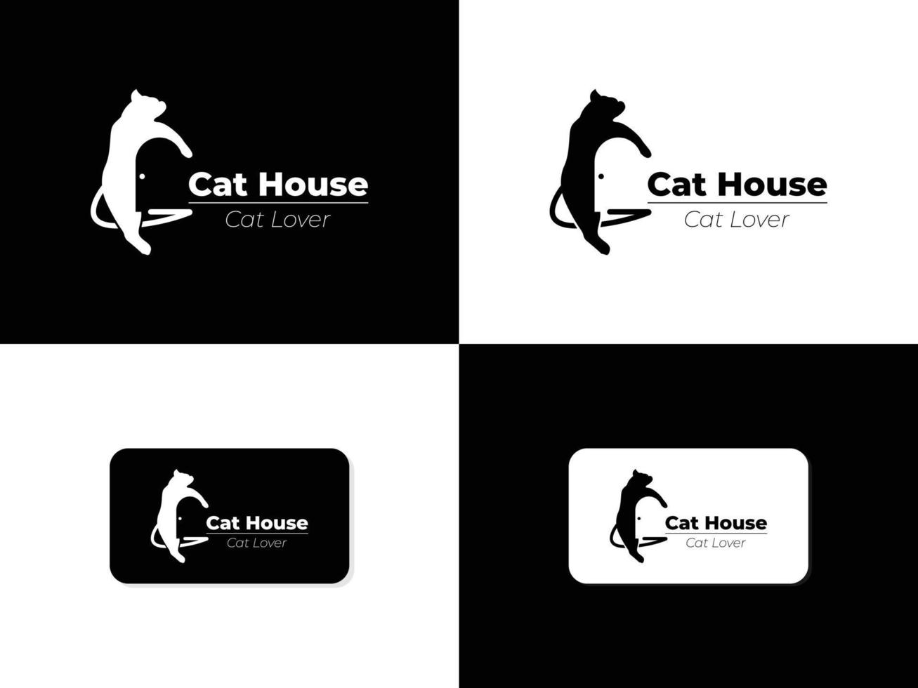 cat house logo vector